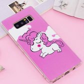 Voor Galaxy Note 8 Noctilucent IMD Horse Pattern Soft TPU Back Case Protector Cover