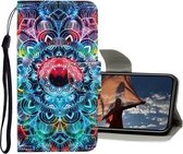 3D Gekleurde Tekening Horizontale Flip PU Leren Case met Houder & Kaartsleuven & Portemonnee Voor iPhone 12 mini (Mandala)
