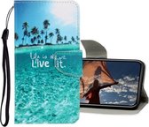 3D Gekleurde Tekening Horizontale Flip PU Leren Case met Houder & Kaartsleuven & Portemonnee Voor iPhone 12 Pro Max (Coconut Tree)