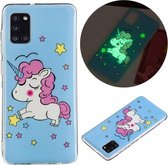 Voor Samsung Galaxy A31 Lichtgevende TPU mobiele telefoon beschermhoes (Star Unicorn)