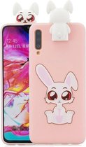 Voor Galaxy A7 (2018) / A750 Cartoon schokbestendige TPU-beschermhoes met houder (konijn)