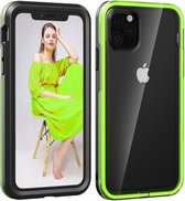 Voor iPhone 11 Pro Max 2 in 1 TPU + pc effen kleurencombinatie Drop (zwart + groen)