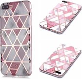 Voor iPhone 7 Plus / 8 Plus Plating Marble Pattern Soft TPU beschermhoes (roze)