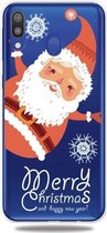 Voor Galaxy A30 Trendy schattig kerstpatroon doorzichtig TPU beschermhoes (grote kerstman)