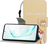 Voor Galaxy A81 Gekleurde tekening Horizontale flip lederen tas met houder & kaartsleuf & portemonnee (Shiba Inu)