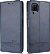 Voor Huawei P40 Lite / nova 6 SE AZNS Magnetische Kalf Textuur Horizontale Flip Leren Case met Kaartsleuven & Houder & Portemonnee (Donkerblauw)