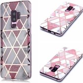Voor Galaxy S9 + Plating Marble Pattern Soft TPU beschermhoes (roze)