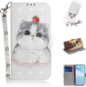 Voor Galaxy S20 Ultra 3D Formule Patroon Magnetische Aantrekkelijkheid Horizontale Flip Leren Case met Lanyard, Ondersteuning Houder & Kaartsleuf & Portemonnee (Leuke Kat)
