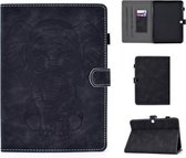 Voor Galaxy Tab 4 10.1 T530 Reliëf Olifant Patroon Horizontaal Flip PU Lederen Case met Magnetische Gesp & Beugel en Kaartsleuf (Zwart)