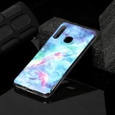 Voor Galaxy A70e Marble Pattern Soft TPU beschermhoes (blauw)