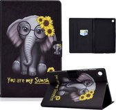 Voor Lenovo Tab M10 Plus Gekleurde Tekening Horizontale Flip Leren Case met Houder & Kaartsleuven & Slaap / Wekfunctie (Chrysanthemum Olifant)