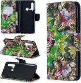 3D Gekleurde Tekening Patroon Horizontale Leren Flip Case met Houder & Kaartsleuven & Portemonnee Voor Huawei P20 lite (2019) / nova 5i (Groene Vlinder)