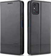 Voor Huawei Honor X10 Max AZNS Magnetische Kalf Textuur Horizontale Flip Leren Case met Kaartsleuven & Houder & Portemonnee (Zwart)
