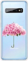 Voor Samsung Galaxy S10 + schokbestendig geverfd TPU beschermhoes (bloemenparaplu)