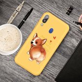 Voor Galaxy A40 Cartoon Animal Pattern schokbestendige TPU beschermhoes (gele corgi)