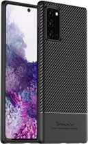 Voor Samsung Galaxy Note 20 iPAKY Carbon Fiber Texture Soft TPU Case (Zwart)