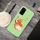 Voor Galaxy S20 Cartoon Animal Pattern Shockproof TPU beschermhoes (Green Corgi)