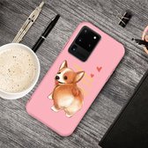 Voor Galaxy S20 Ultra Cartoon Animal Pattern Shockproof TPU beschermhoes (Pink Corgi)