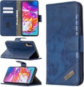 Voor Samsung Galaxy A70 bijpassende kleur krokodil textuur horizontale flip PU lederen tas met portemonnee & houder & kaartsleuven (blauw)