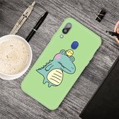 Voor Galaxy A30 Cartoon Animal Pattern Shockproof TPU beschermhoes (Green Crocodile Bird)