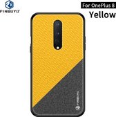 Voor Oneplus 8 PINWUYO Rong-serie schokbestendige pc + TPU + beschermhoes van chemische vezeldoek (geel)