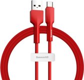 Baseus CATGJ-09 3A USB naar USB-C / Type-C opladen + gegevensoverdracht Siliconen datakabel, lengte: 1m (rood)