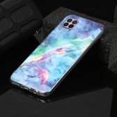 Voor Huawei P40 lite Marble Pattern Soft TPU beschermhoes (blauw)