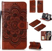 Voor Motorola Moto G8 Power Lite Mandala Embossing Patroon Horizontale Flip Leren Case met Houder & Kaartsleuven & Portemonnee & Fotolijst & Lanyard (Bruin)