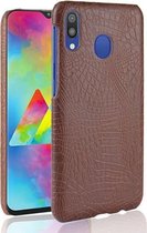 Schokbestendig Crocodile Texture PC + PU-hoesje voor Galaxy A40 (bruin)