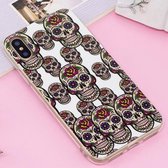 Voor iPhone X / XS Noctilucent IMD Skull Pattern Soft TPU Back Case Protector Cover