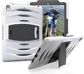 Voor iPad Pro 10,5 inch Wave Texture Series PC + siliconen beschermhoes met houder (wit)