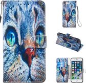 Leren beschermhoes voor iPhone SE 2020 & 8 & 7 (Blue Cat)