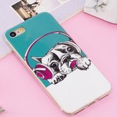 Voor iPhone SE 2020 & 8 & 7 Noctilucent IMD Dog Pattern Soft TPU Back Case Protector Cover