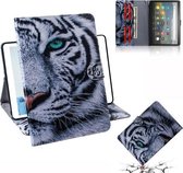 Voor Amazon Kindle Fire HD 8 (2020) / HD 8 Plus (2020) 3D Gekleurde Tekening Horizontale Flip Leren Case met Houder & Kaartsleuf & Portemonnee (Tijger)