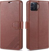 Voor OPPO F17 Pro / A93 AZNS Schapenvacht Textuur Horizontale Flip Leren Case met Houder & Kaartsleuven & Portemonnee (Bruin)