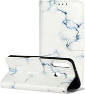 Voor Huawei Y6p Gekleurde Tekening Marmer Patroon Horizontale Flip PU Lederen Case met Houder & Kaartsleuven & Portemonnee (Wit Marmer)