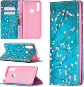 Voor Huawei P smart Z Gekleurde Tekening Patroon Onzichtbare Magnetische Horizontale Flip PU Lederen Case met Houder & Kaartsleuven & Portemonnee (Pruimenbloesem)