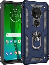 Armor Shockproof TPU + PC beschermhoes voor Motorola Moto G7, met 360 graden rotatiehouder (blauw)