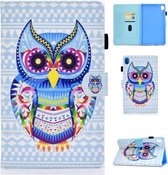 Voor Huawei MediaPad M6 10.8 Gekleurde Tekening Stiksels Horizontale Flip Leren Case, met Houder & Kaartsleuven (Gekleurde Uil)