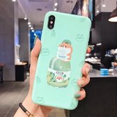 Voor iPhone X / XS TPU mobiele telefoonhoes (glinsterende perzik Shiba Inu)