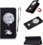 Voor iPhone SE （2020） / 7/8 3D Schilderen Horizontale Flip Leren Case met Houder & Kaartsleuf & Portemonnee & Lanyard (Spaceman)