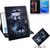3D Gekleurde Tekening Horizontale Flip Leren Case met Houder & Kaartsleuf & Portemonnee Voor Huawei MediaPad M6 8.4 (2019) (Wolf En Hond)