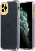 Voor iPhone 11 Pro Fine Hole-serie Anti-fall transparant TPU + acryl glitter telefoon beschermhoes (geel)