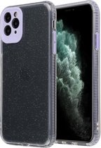 Voor iPhone 11 Pro Max Fine Hole-serie Anti-fall transparant TPU + acryl glitter telefoon beschermhoes (paars)