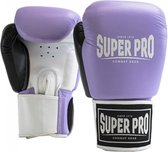 Gants de boxe Super Pro Leather (Thai) Enforcer Lilas / Zwart/ Wit 8oz