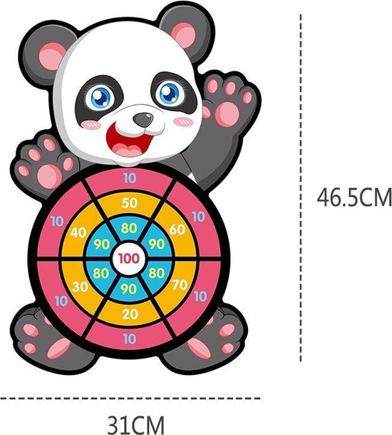 Afbeelding van het spel Toi-Toys dartspel met ballen panda 46 cm