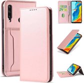 Voor Huawei P30 Lite / Nova 4e Sterk Magnetisme Vloeistof Voel Horizontale Flip Leren Case met Houder & Kaartsleuven & Portemonnee (Rose Goud)