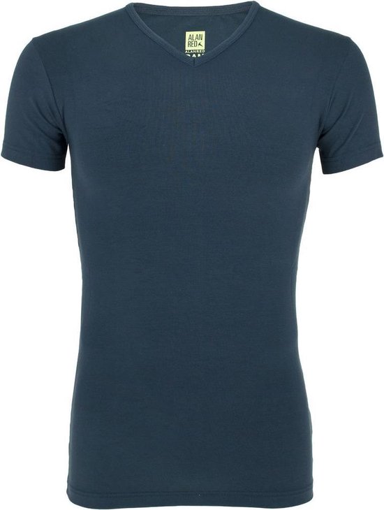 Alan Red V-hals shirt bamboe baltimora blauw - XL
