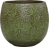 Plantenwinkel Pot Marly Green ronde groene bloempot voor binnen en buiten 54x48 cm