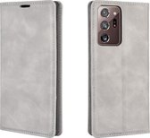 Samsung Galaxy Note20 Ultra Hoesje - Mobigear - Retro Slim Serie - Kunstlederen Bookcase - Grijs - Hoesje Geschikt Voor Samsung Galaxy Note20 Ultra